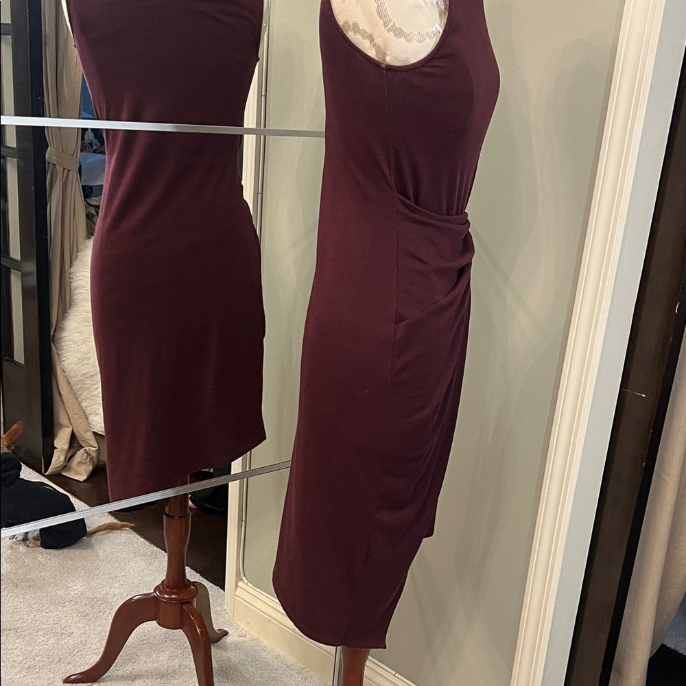 Trouvé Sleeveless Twist-Waist Midi Dress in Plum - Picture 6 of 7